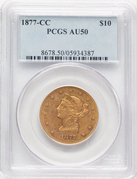1877-CC $10 Liberty Eagle PCGS AU50
