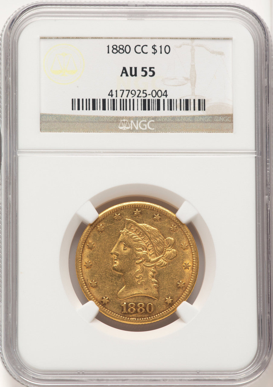 1880-CC $10 Liberty Eagle NGC AU55 (776052030)