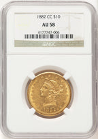1882-CC $10 Liberty Eagle NGC AU58