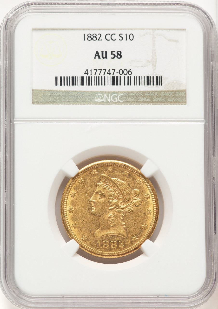 1882-CC $10 Liberty Eagle NGC AU58