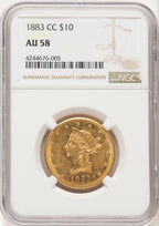 1883-CC $10 Liberty Eagle NGC AU58