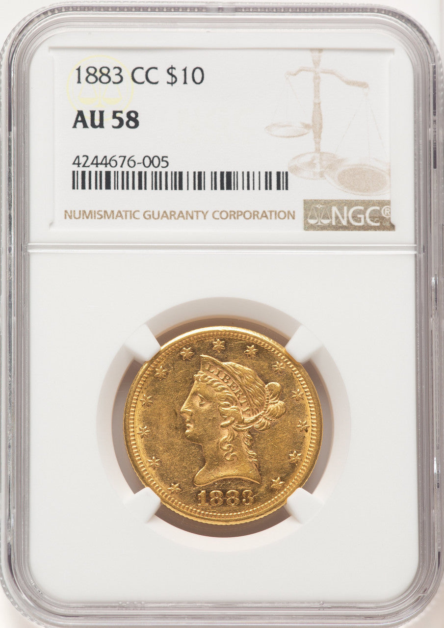 1883-CC $10 Liberty Eagle NGC AU58