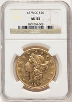 1878-CC $20 Liberty Double Eagle NGC AU53