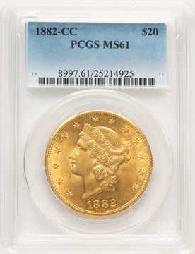 1882-CC $20 Liberty Double Eagle PCGS MS61 (776052049)