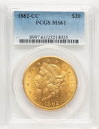 1882-CC $20 Liberty Double Eagle PCGS MS61 (776052049)