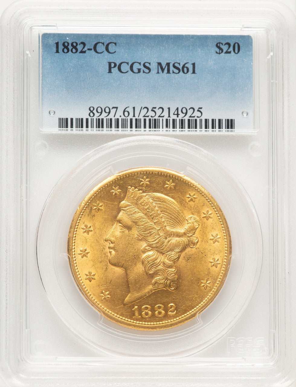1882-CC $20 Liberty Double Eagle PCGS MS61 (776052049)
