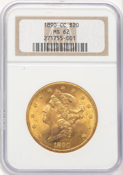 1890-CC $20 Liberty Double Eagle NGC MS62 (776052054)