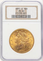 1890-CC $20 Liberty Double Eagle NGC MS62 (776052054)