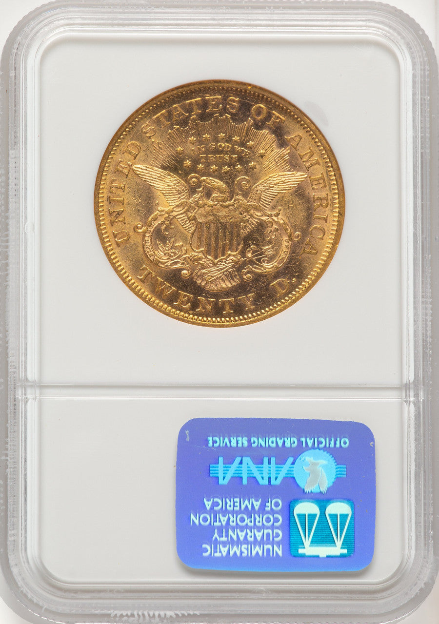 1867 $20 Liberty Double Eagle NGC MS62