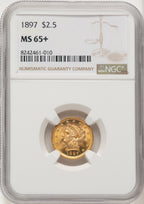 1897 $2.50 Liberty Quarter Eagle NGC MS65+