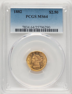 1882 $2.50 Liberty Quarter Eagle PCGS MS64 (774721030)