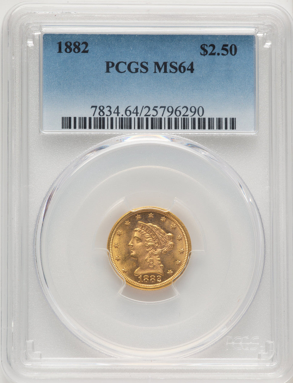 1882 $2.50 Liberty Quarter Eagle PCGS MS64 (774721030)