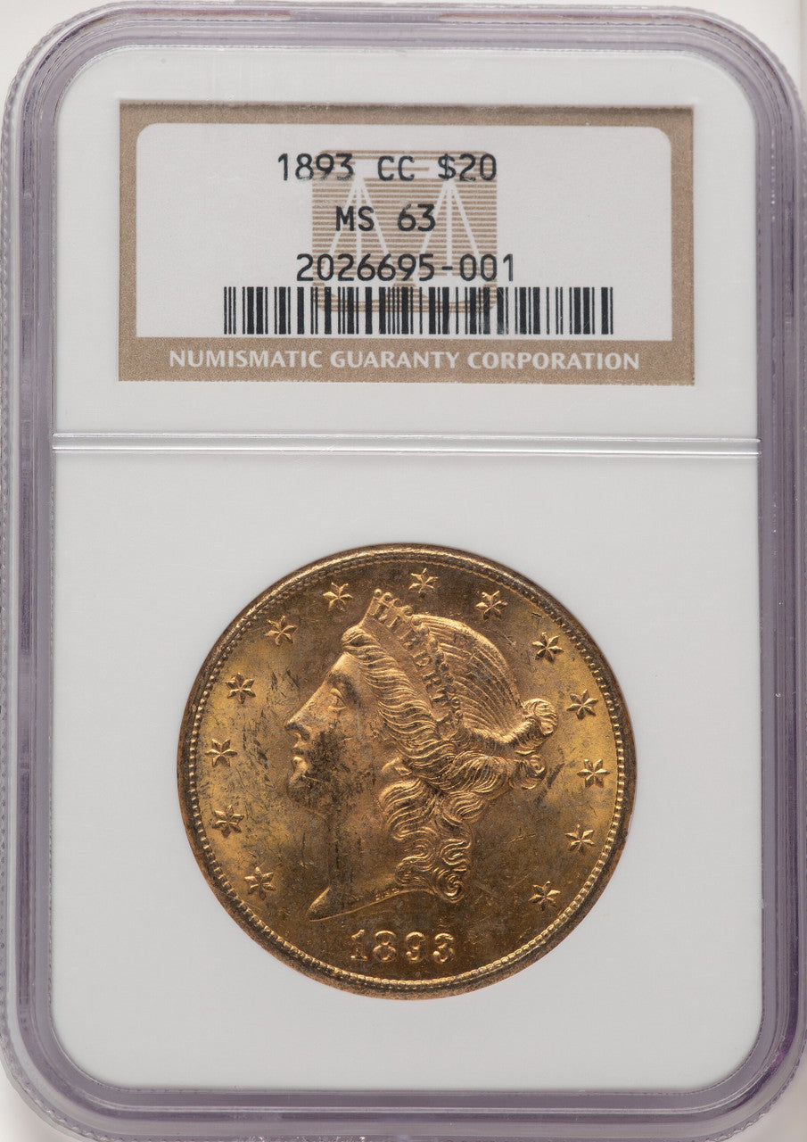 1893-CC $20 Liberty Double Eagle NGC MS63 (776011006)