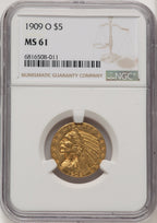 1909-O $5 Indian Half Eagle NGC MS61 (768725001)
