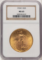 1924-S $20 Saint-Gaudens Double Eagle NGC MS65 (775447021)
