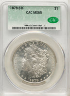 1878 8TF Morgan Dollar CACG MS65