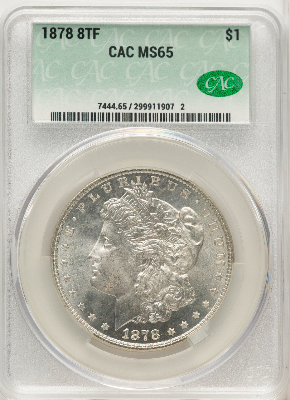 1878 8TF Morgan Dollar CACG MS65