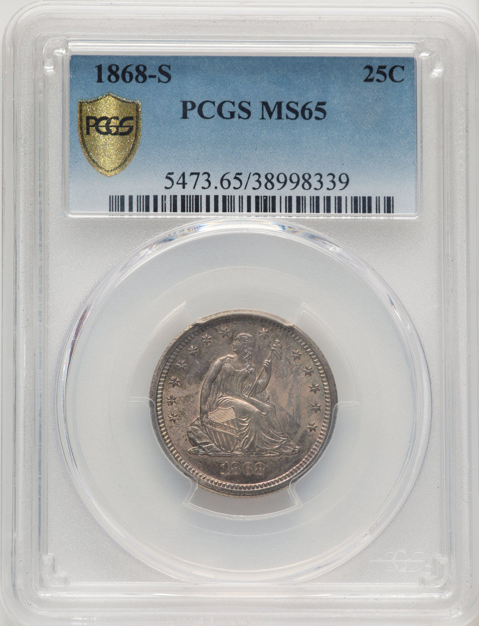 1868-S 25C Seated Quarter PCGS MS65