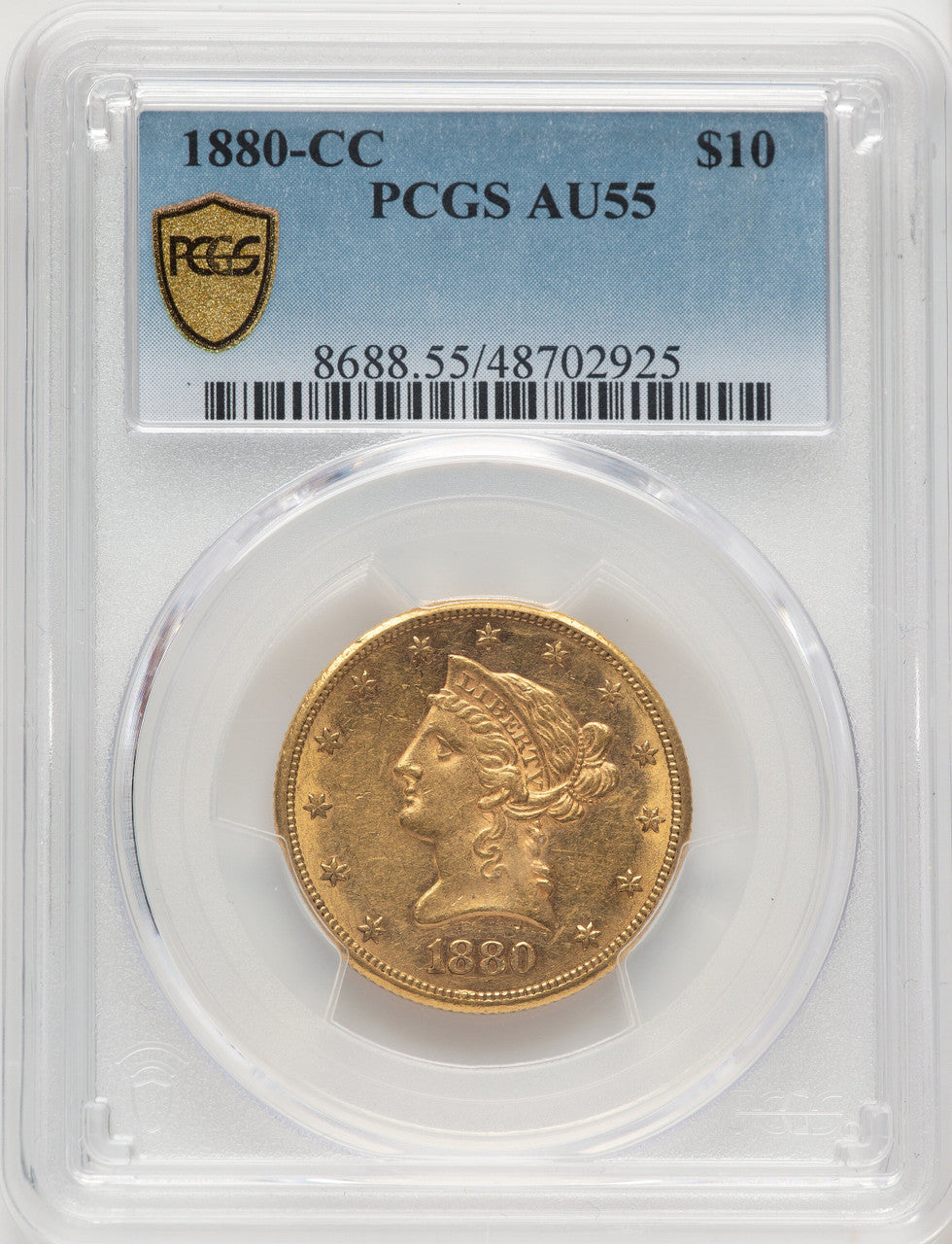 1880-CC $10 Liberty Eagle PCGS AU55