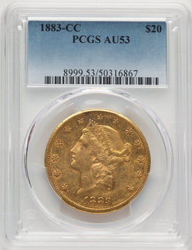 1883-CC $20 Liberty Double Eagle PCGS AU53 (177292006)
