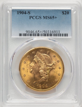 1904-S $20 Liberty Double Eagle PCGS MS65+