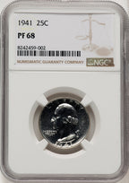1941 25C Proof Washington Quarter NGC PR68 (774098009)