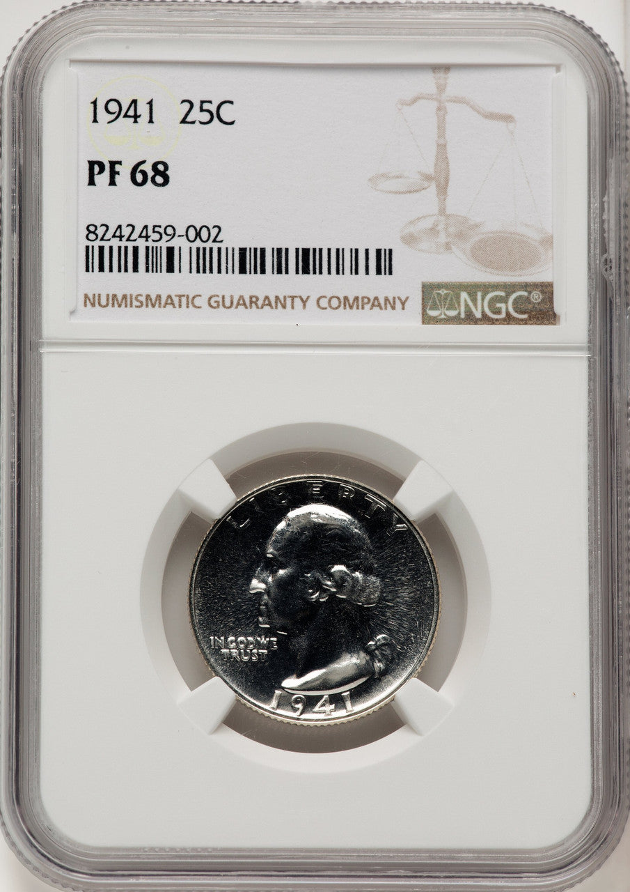 1941 25C Proof Washington Quarter NGC PR68 (774098009)