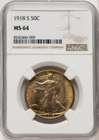 1918-S 50C Walking Liberty Half Dollar NGC MS64 (774723016)