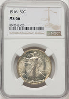 1916 50C Walking Liberty Half Dollar NGC MS66
