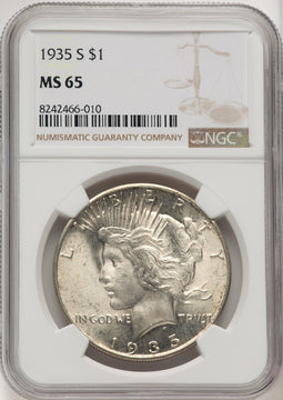 1935-S Peace Dollar NGC MS65 (774689021)