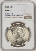 1935-S Peace Dollar NGC MS65 (774689021)