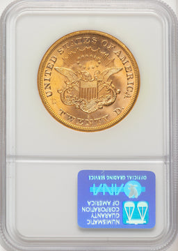 1865-S $20 Brown Label Liberty Double Eagle NGC MS65