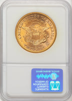 1865-S $20 Brown Label Liberty Double Eagle NGC MS65