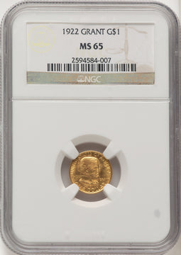 1922 G$1 Grant No Star Commemorative Gold NGC MS65 (775236002)