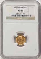 1922 G$1 Grant No Star Commemorative Gold NGC MS65 (775236002)