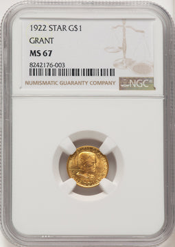 1922 G$1 Grant With Star Commemorative Gold NGC MS67 (773929009)