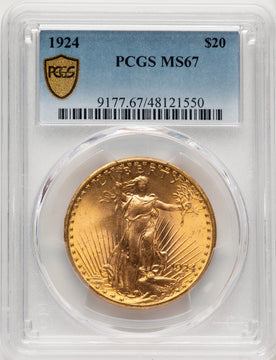 1924 $20 Saint Blue Gradient Saint-Gaudens Double Eagle PCGS MS67
