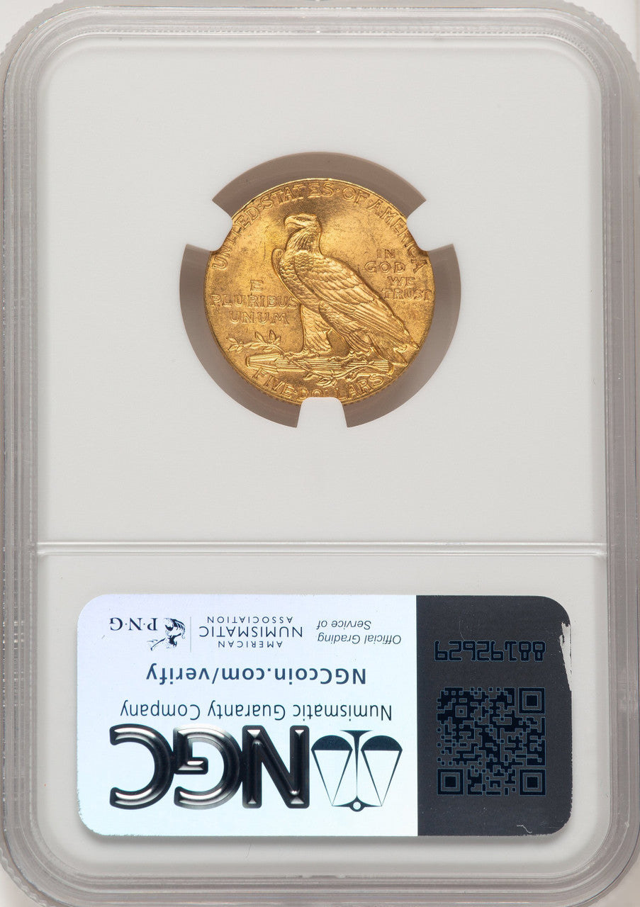1911 $5 Indian Half Eagle NGC MS64 (506965001)