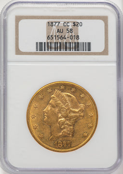 1877-CC $20 Liberty Double Eagle NGC AU58 (775904009)