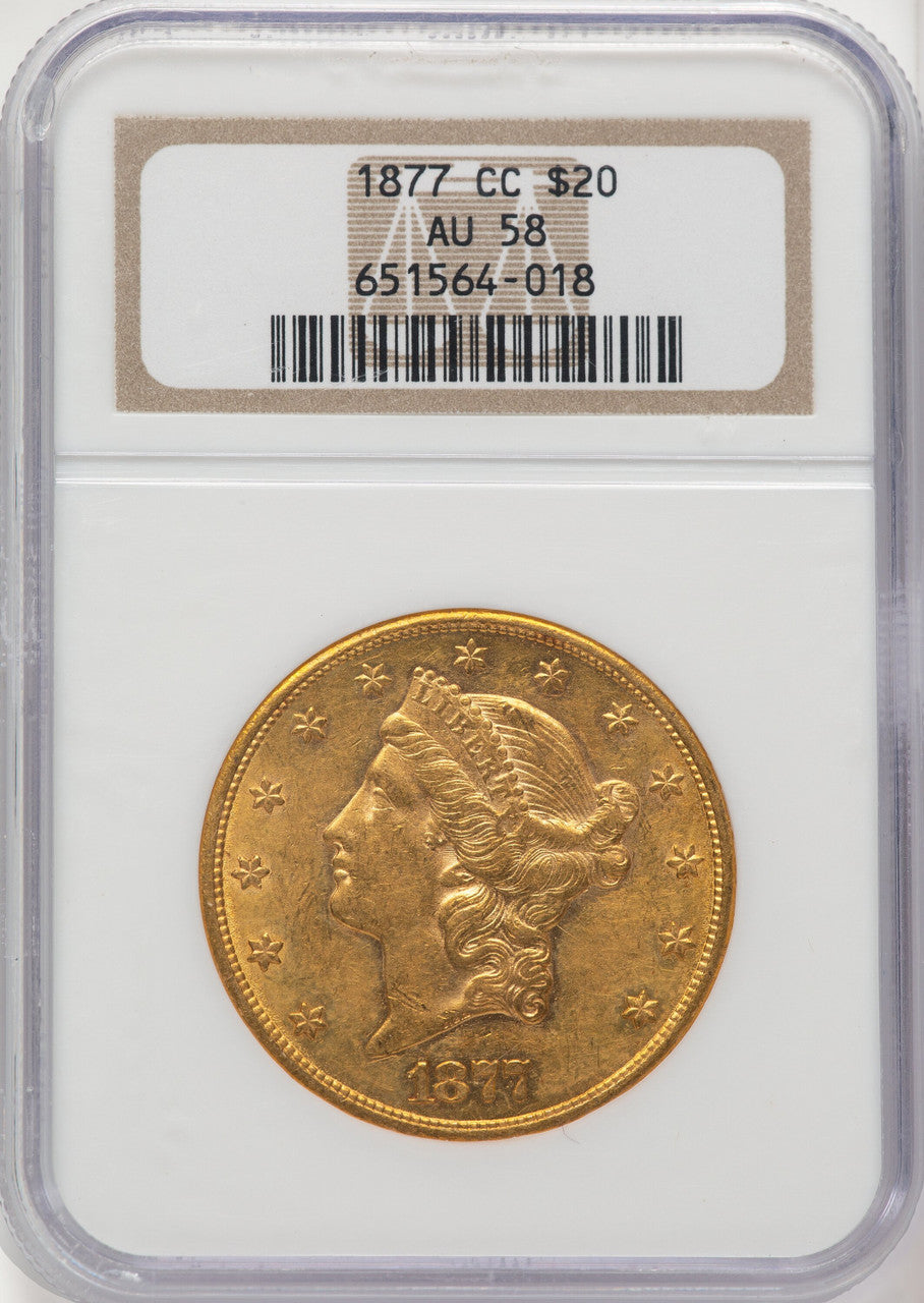 1877-CC $20 Liberty Double Eagle NGC AU58 (775904009)