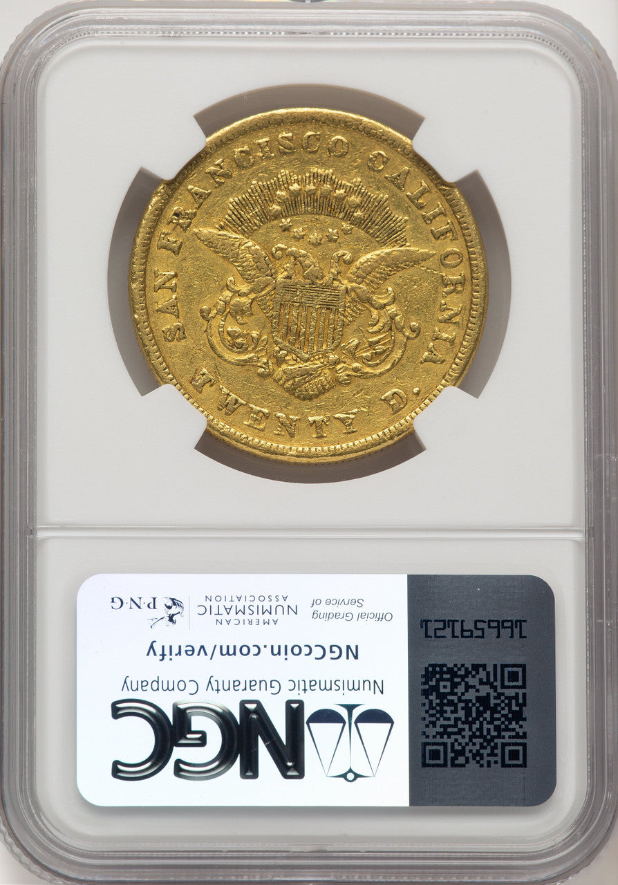1854 $20 Kellogg & Co. Territorial Gold NGC AU50