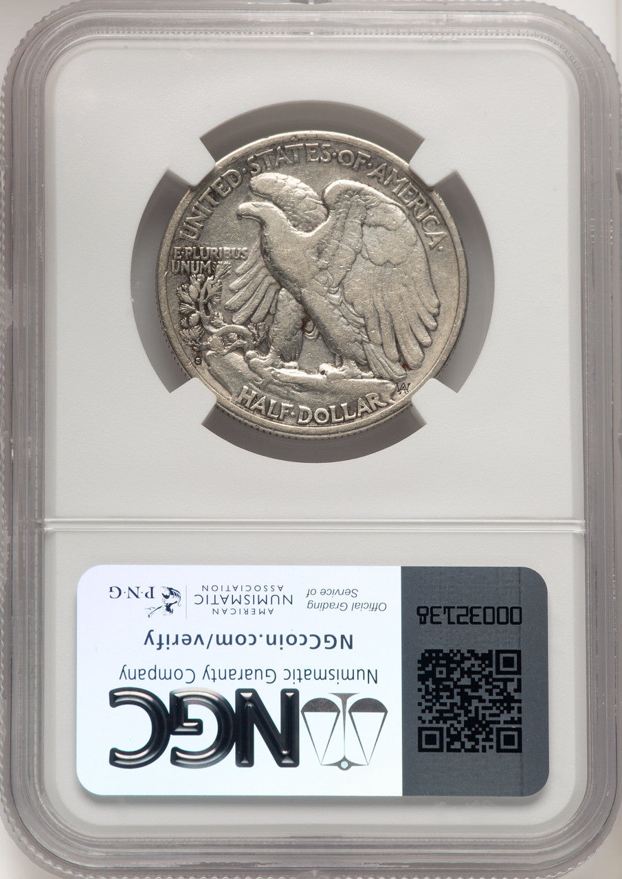 1921-S 50C Walking Liberty Half Dollar NGC VF30