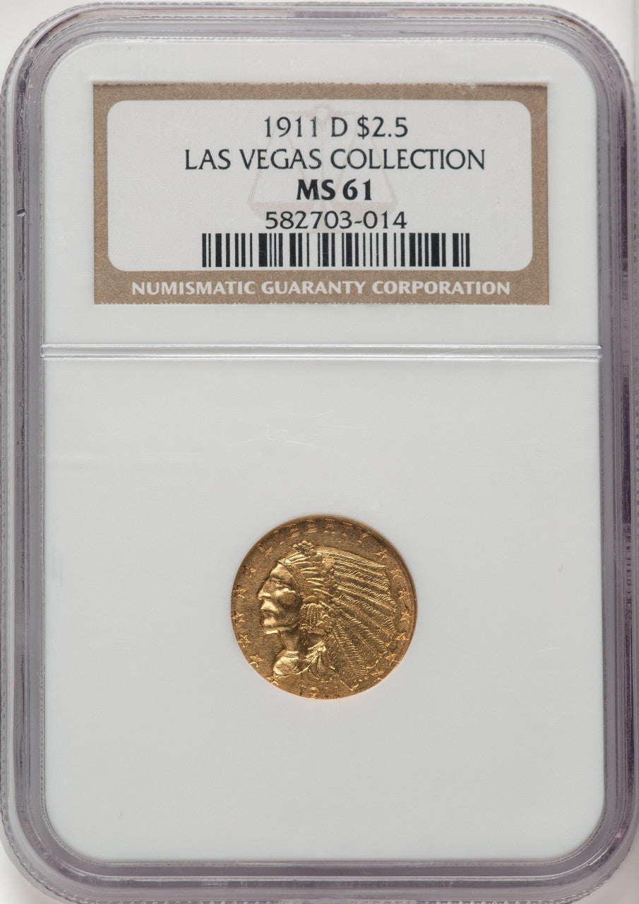 1911-D $2.50 Indian Quarter Eagle NGC MS61 (775821005)