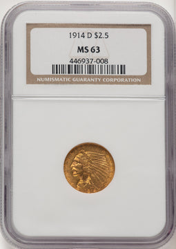 1914-D $2.50 Indian Quarter Eagle NGC MS63 (775821009)