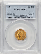 1914 $2.50 Indian Quarter Eagle PCGS MS63 (775821008)