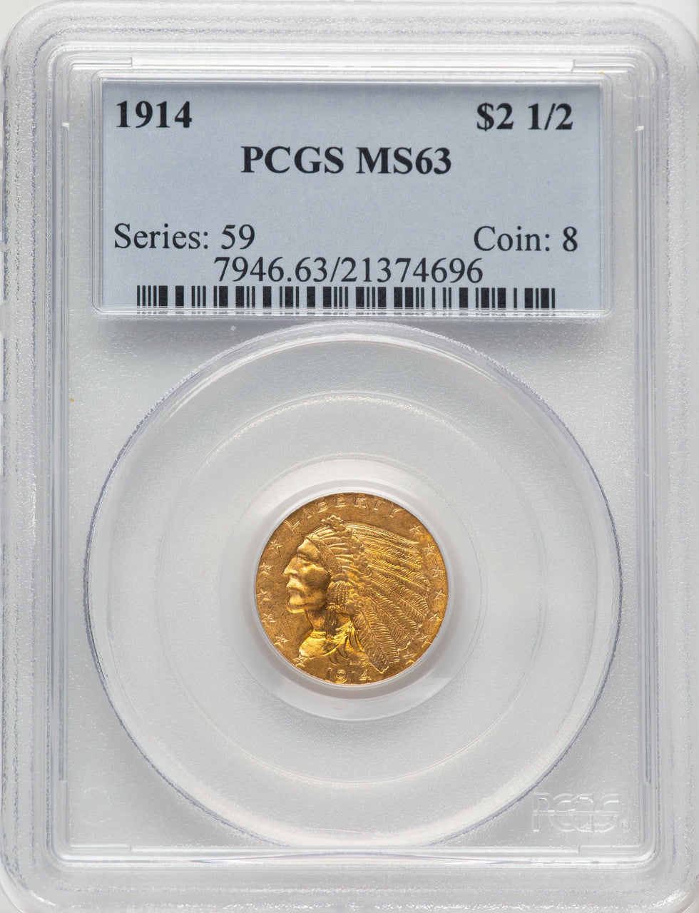 1914 $2.50 Indian Quarter Eagle PCGS MS63 (775821008)