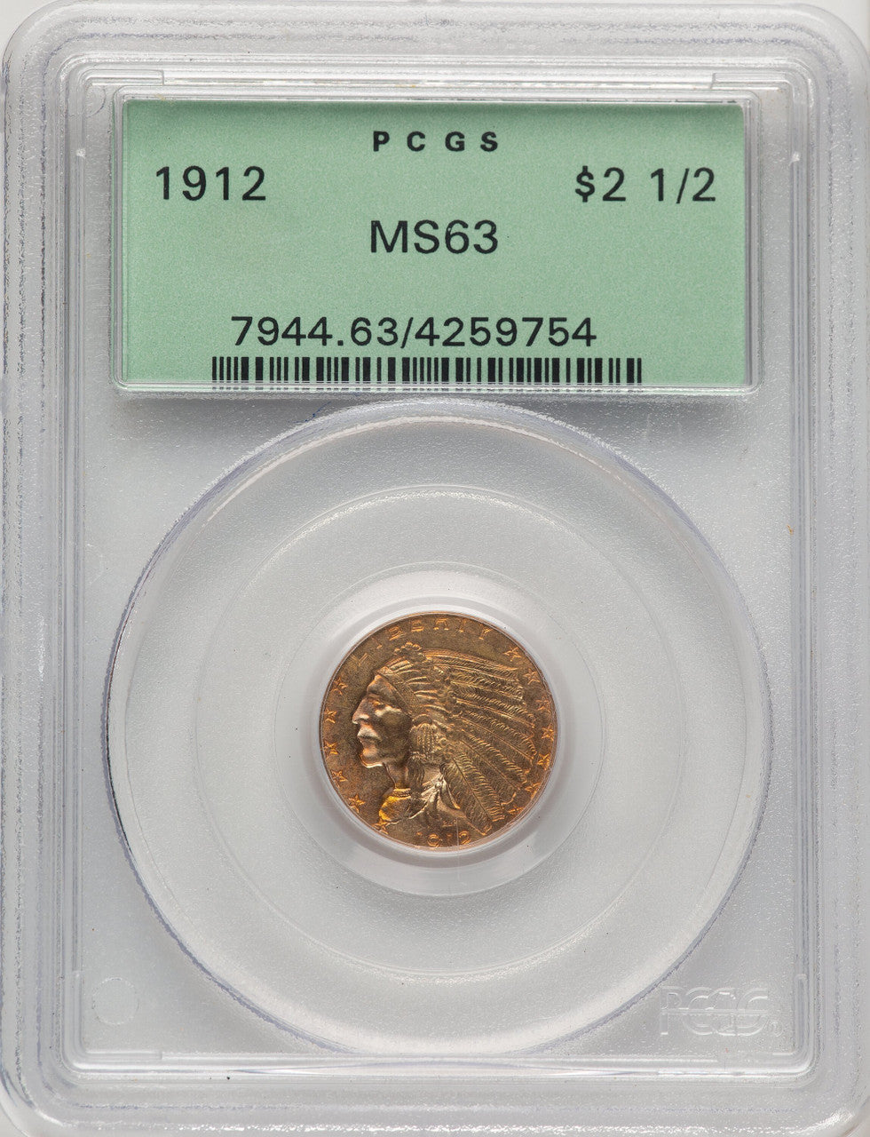 1912 $2.50 Indian Quarter Eagle PCGS MS63 (775821006)