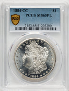1884-CC PL Morgan Dollar PCGS MS65