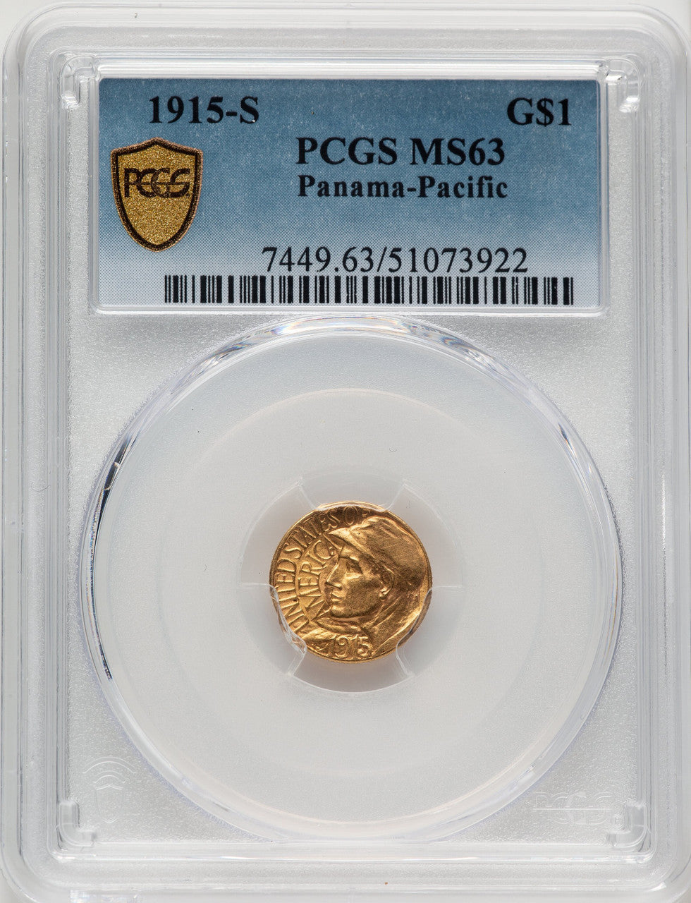 1915-S G$1 PAN-PAC Gold Dollar Commemorative Gold PCGS MS63