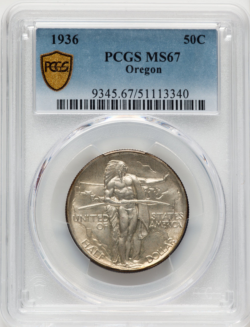 1936 50C Oregon Commemorative Silver PCGS MS67 (775821022)